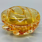 Murano Bullicante Glass Schale Amber Vintage Design Schale