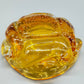 Murano Bullicante Glass Schale Amber Vintage Design Schale