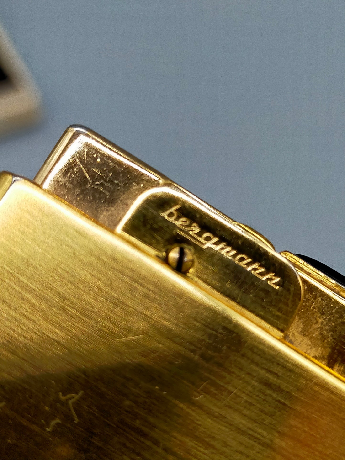 Bergmann Automatic Feuerzeug Vintage Vergoldet Ackermann
