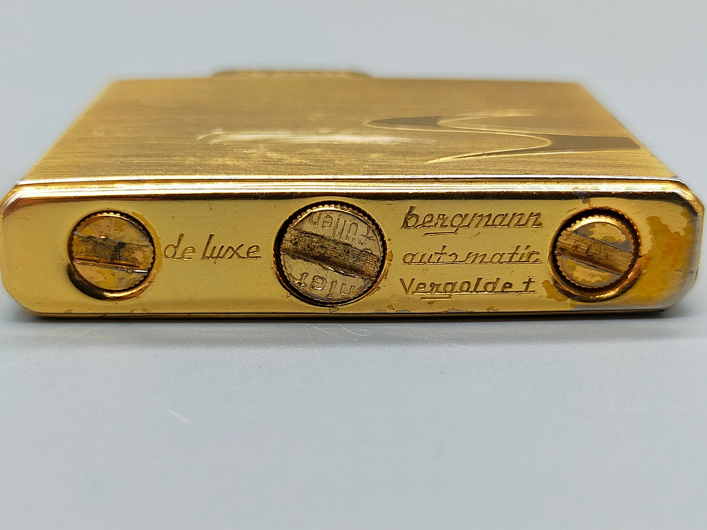Bergmann Automatic Feuerzeug Vintage Vergoldet Ackermann
