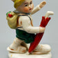 Vintage Porzellan Figur Wanderjunge mit Regenschirm Klassisches Design