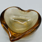 Vintage Murano Stil Glas Schale Organische Blattform in Amber Braun
