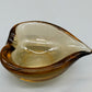 Vintage Murano Stil Glas Schale Organische Blattform in Amber Braun