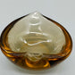 Vintage Murano Stil Glas Schale Organische Blattform in Amber Braun