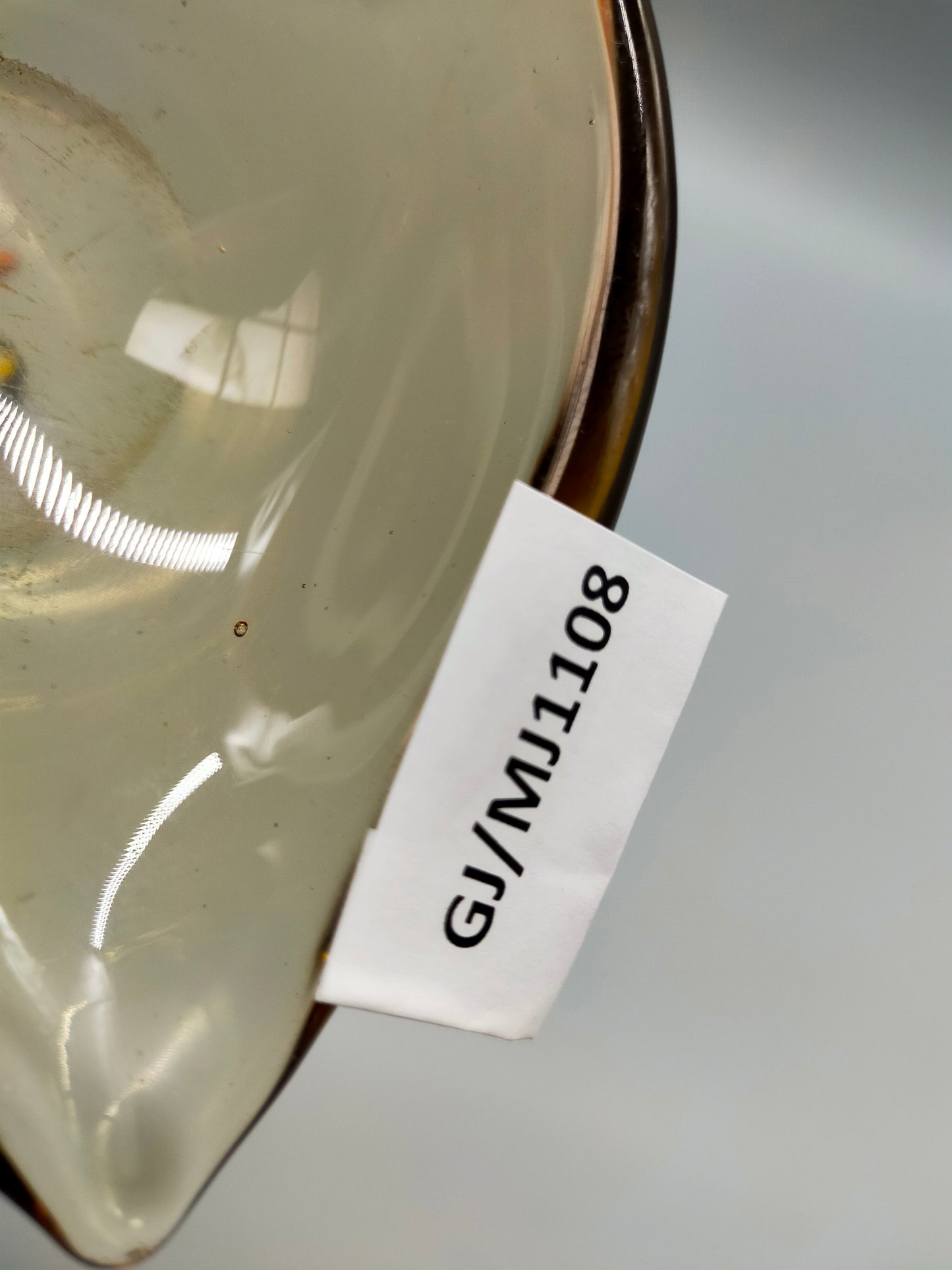 Vintage Murano Stil Glas Schale Organische Blattform in Amber Braun