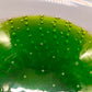 Vintage Murano Glass Schale Sommerso Bullicante in Grün & Rosa