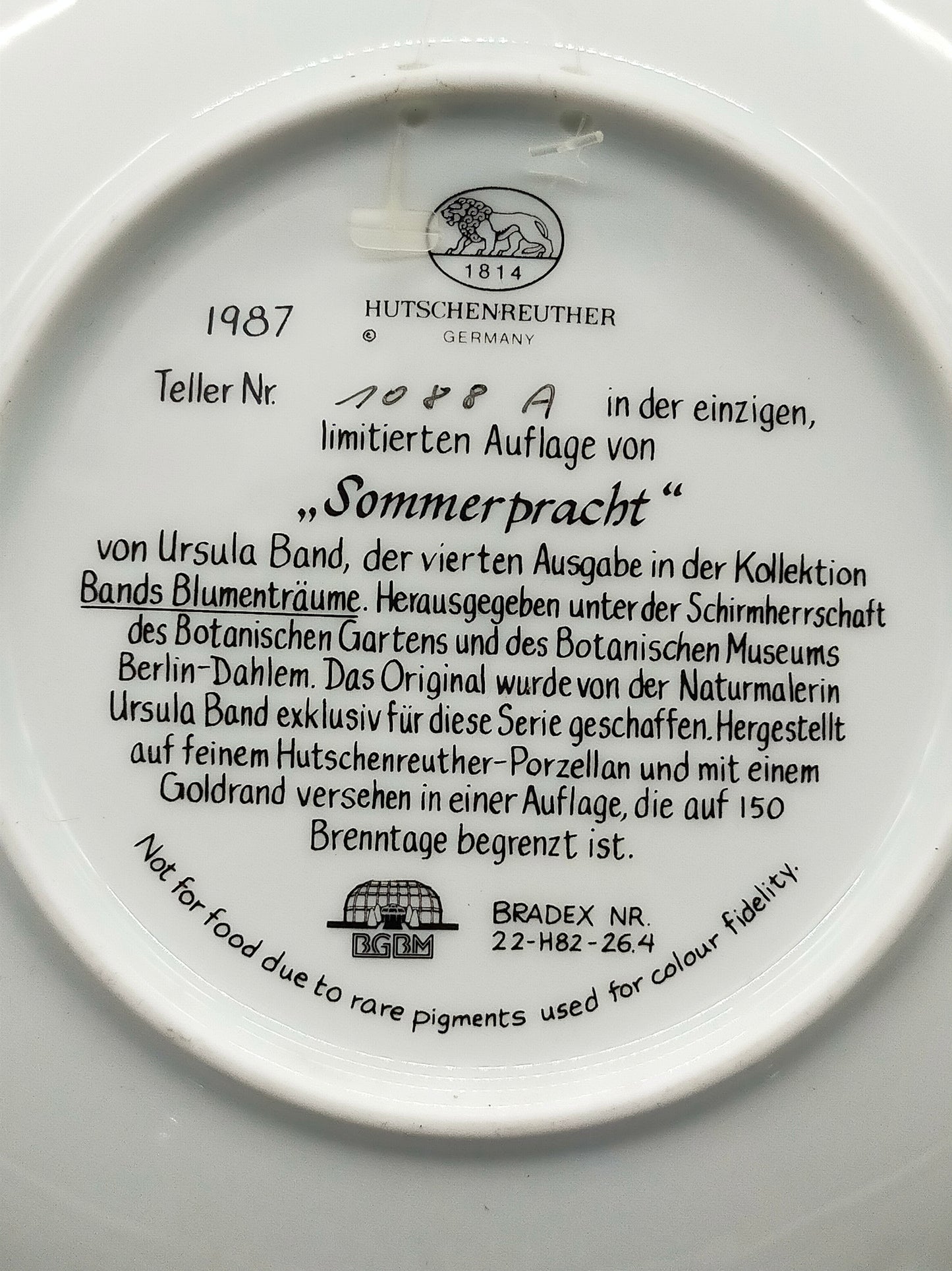 Hutschenreuther Porzellan Sammelteller – Sommerpracht von Ursula Band