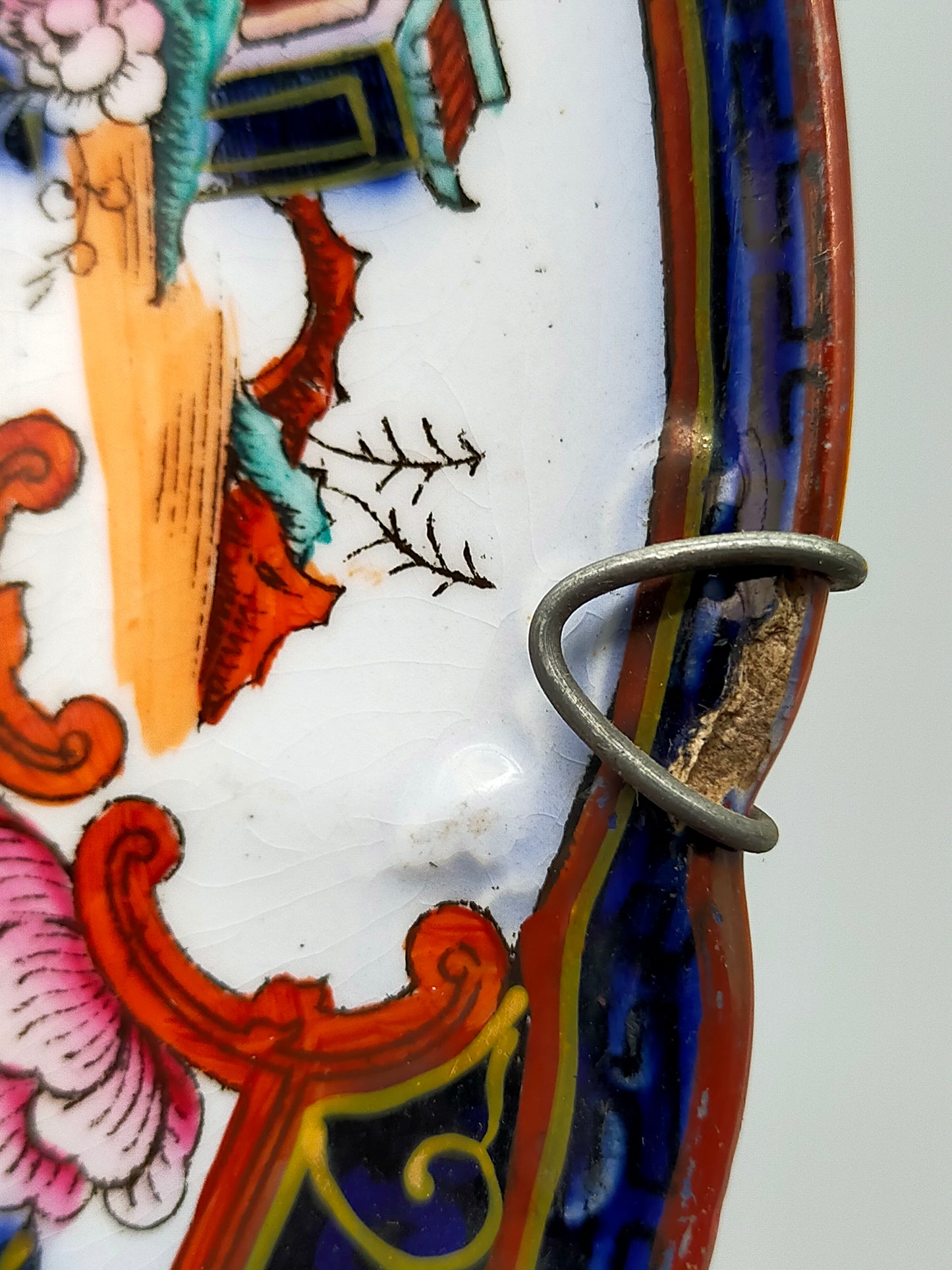 Antiker  Wallerfangen Wandteller – Imari Stil Chinoiserie