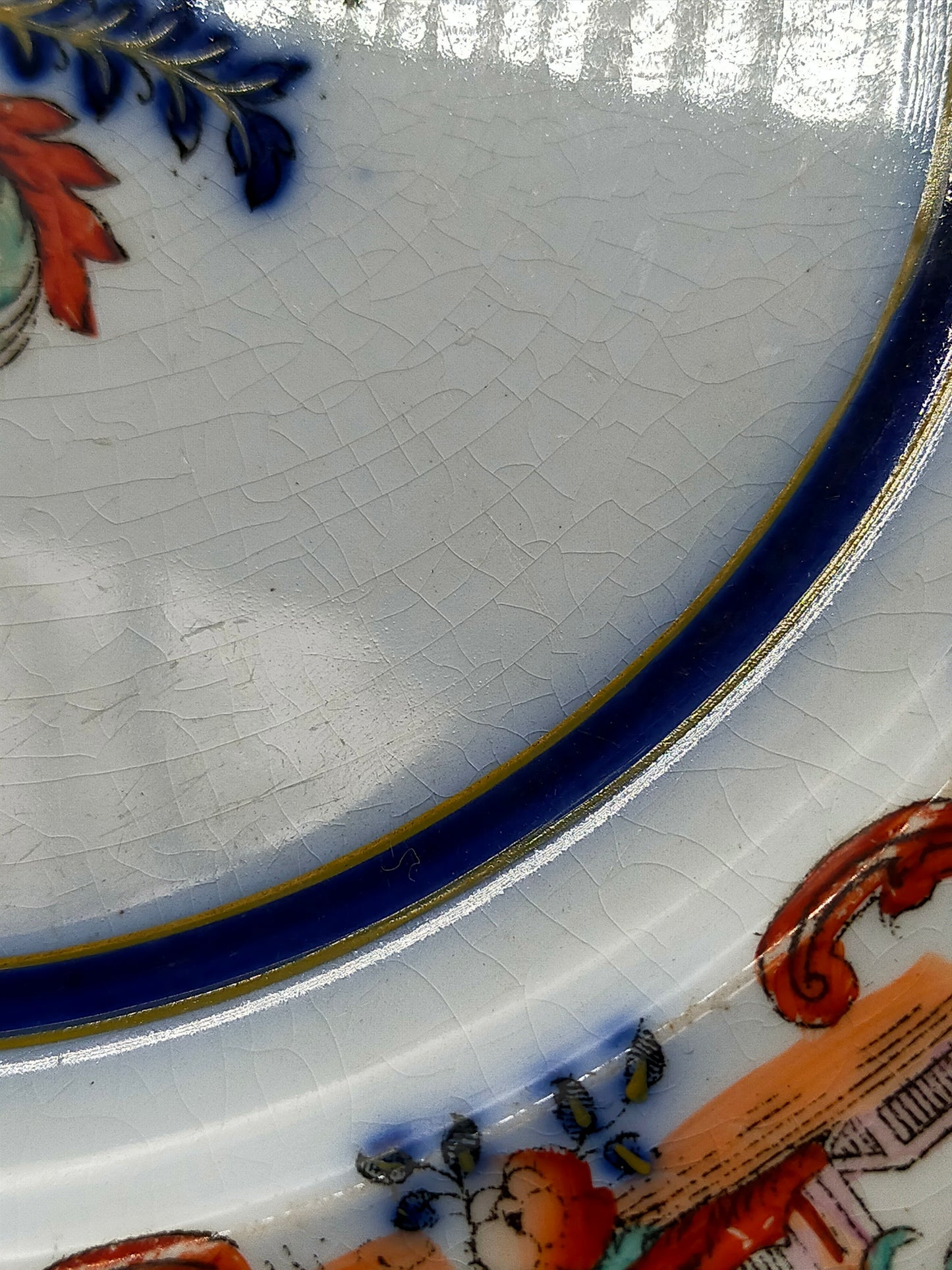 Antiker  Wallerfangen Wandteller – Imari Stil Chinoiserie