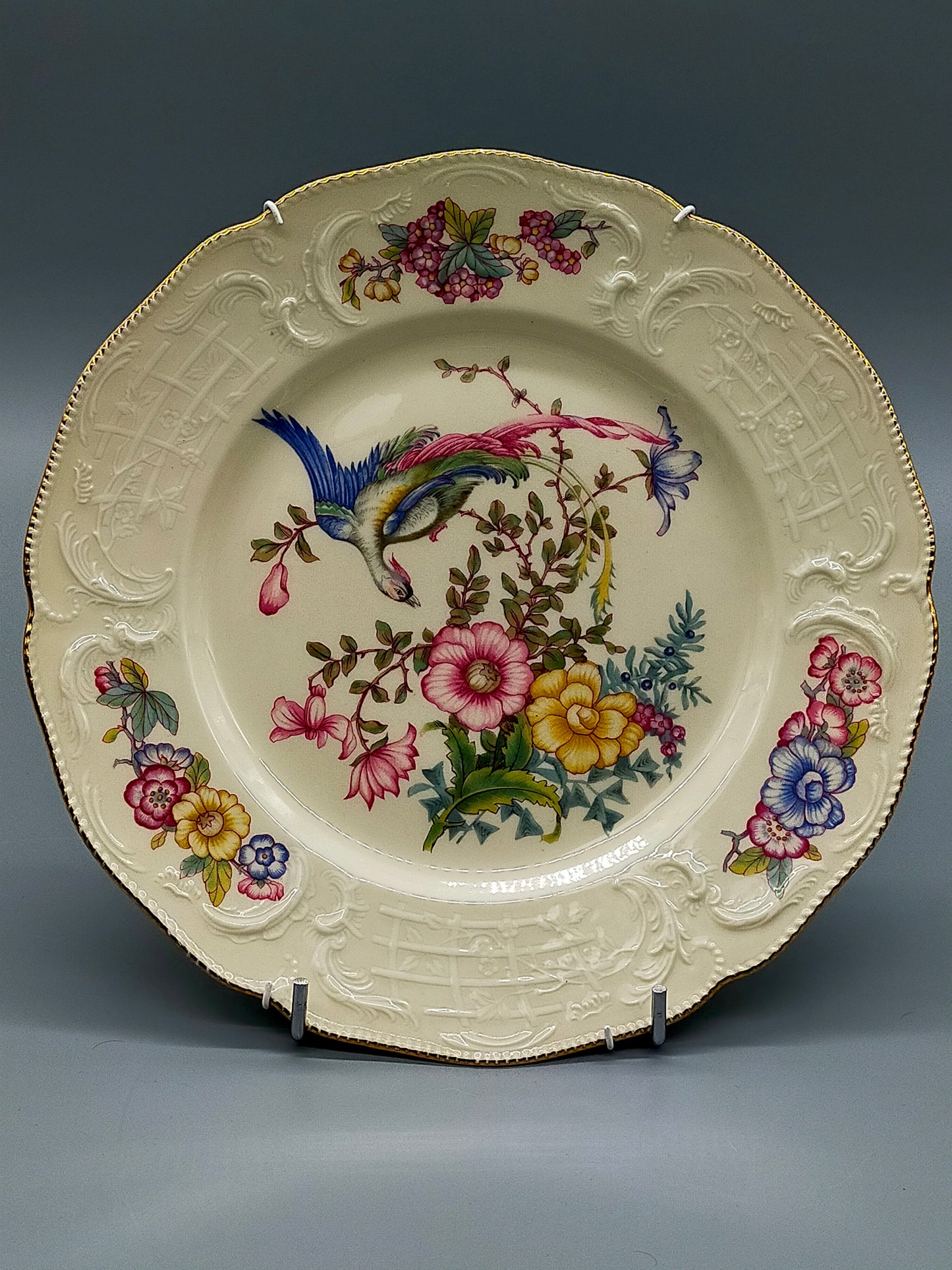 Edler Rosenthal Sanssouci Porzellan WandTeller Elegantes Vogel- und Blumendekor