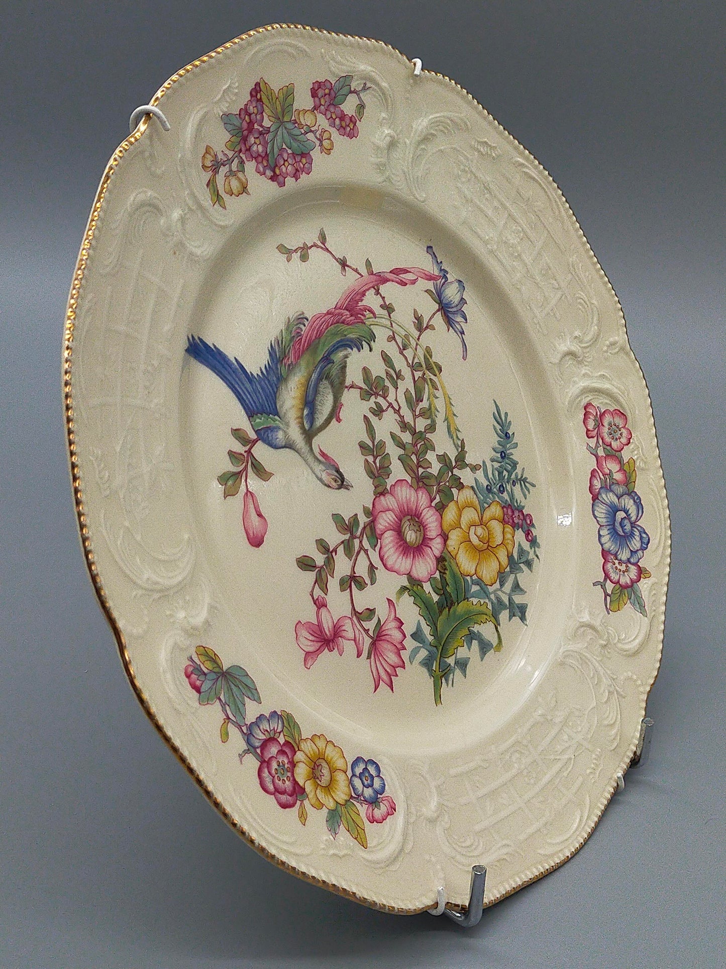 Edler Rosenthal Sanssouci Porzellan WandTeller Elegantes Vogel- und Blumendekor