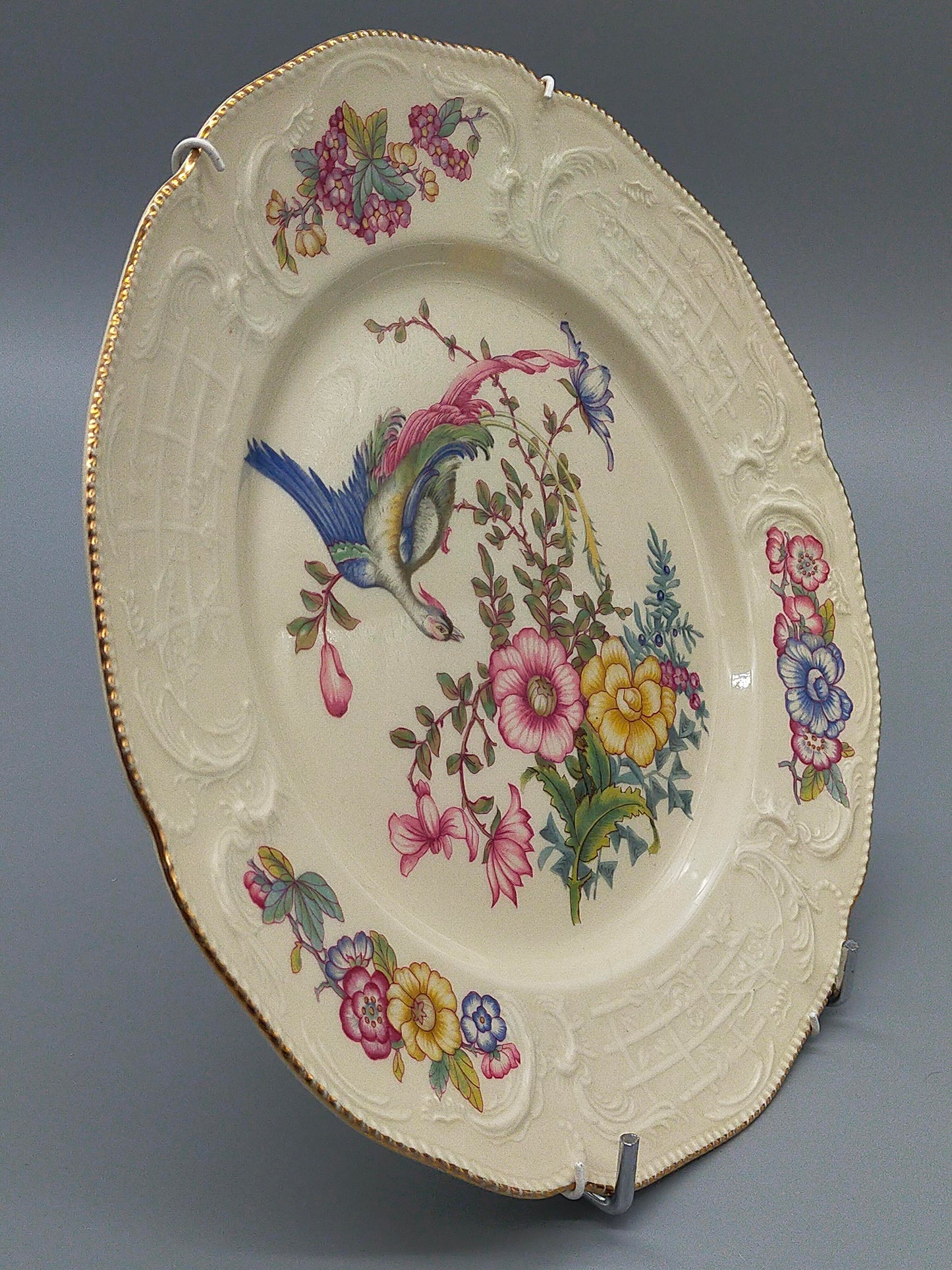 Edler Rosenthal Sanssouci Porzellan WandTeller Elegantes Vogel- und Blumendekor
