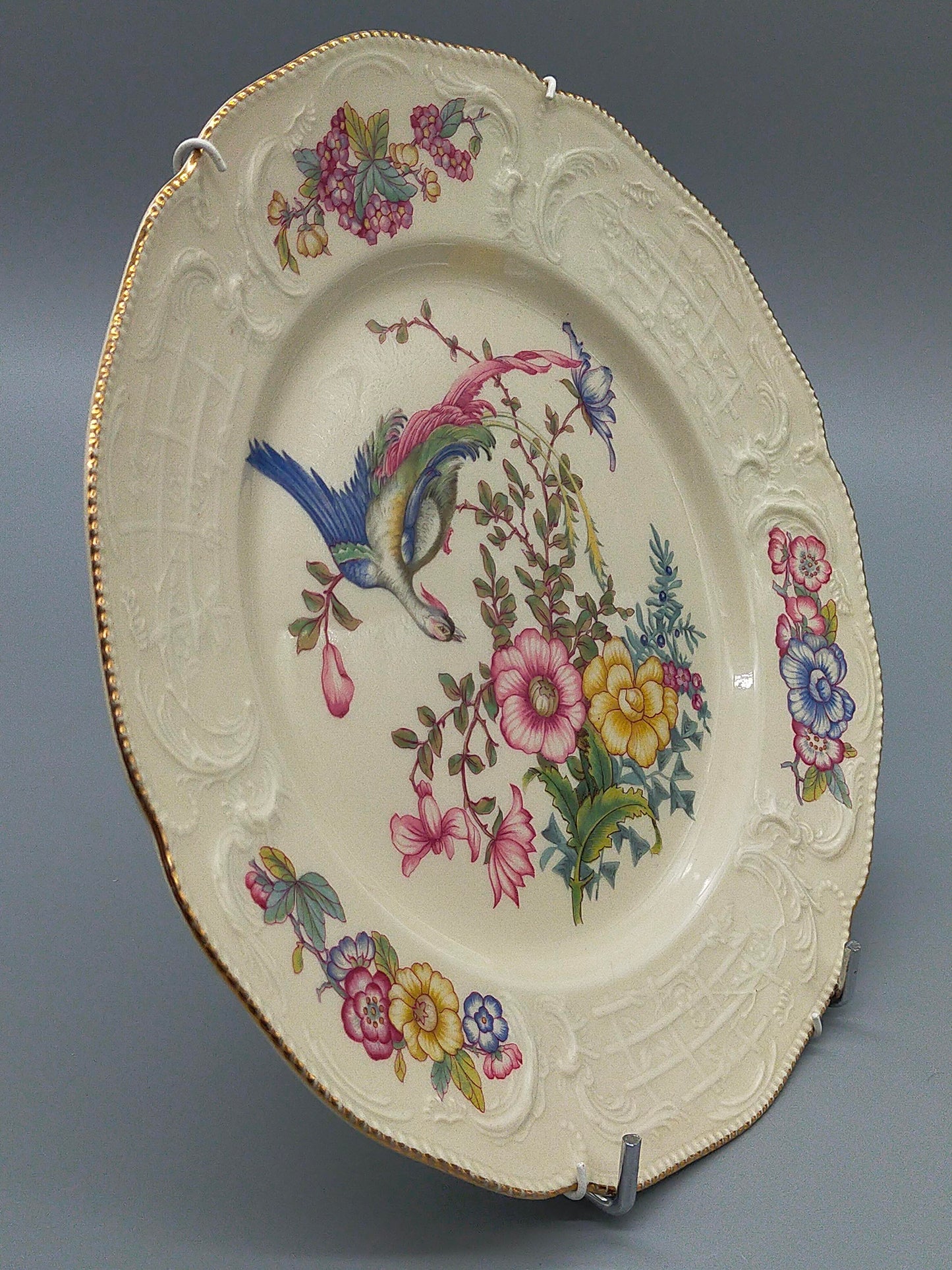Edler Rosenthal Sanssouci Porzellan WandTeller Elegantes Vogel- und Blumendekor