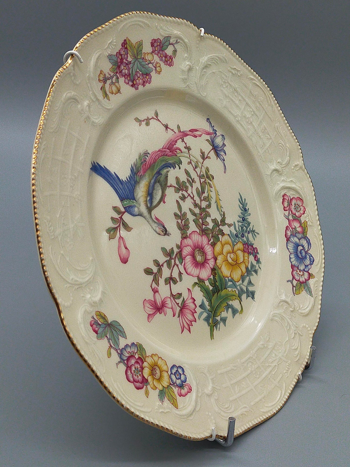 Edler Rosenthal Sanssouci Porzellan WandTeller Elegantes Vogel- und Blumendekor