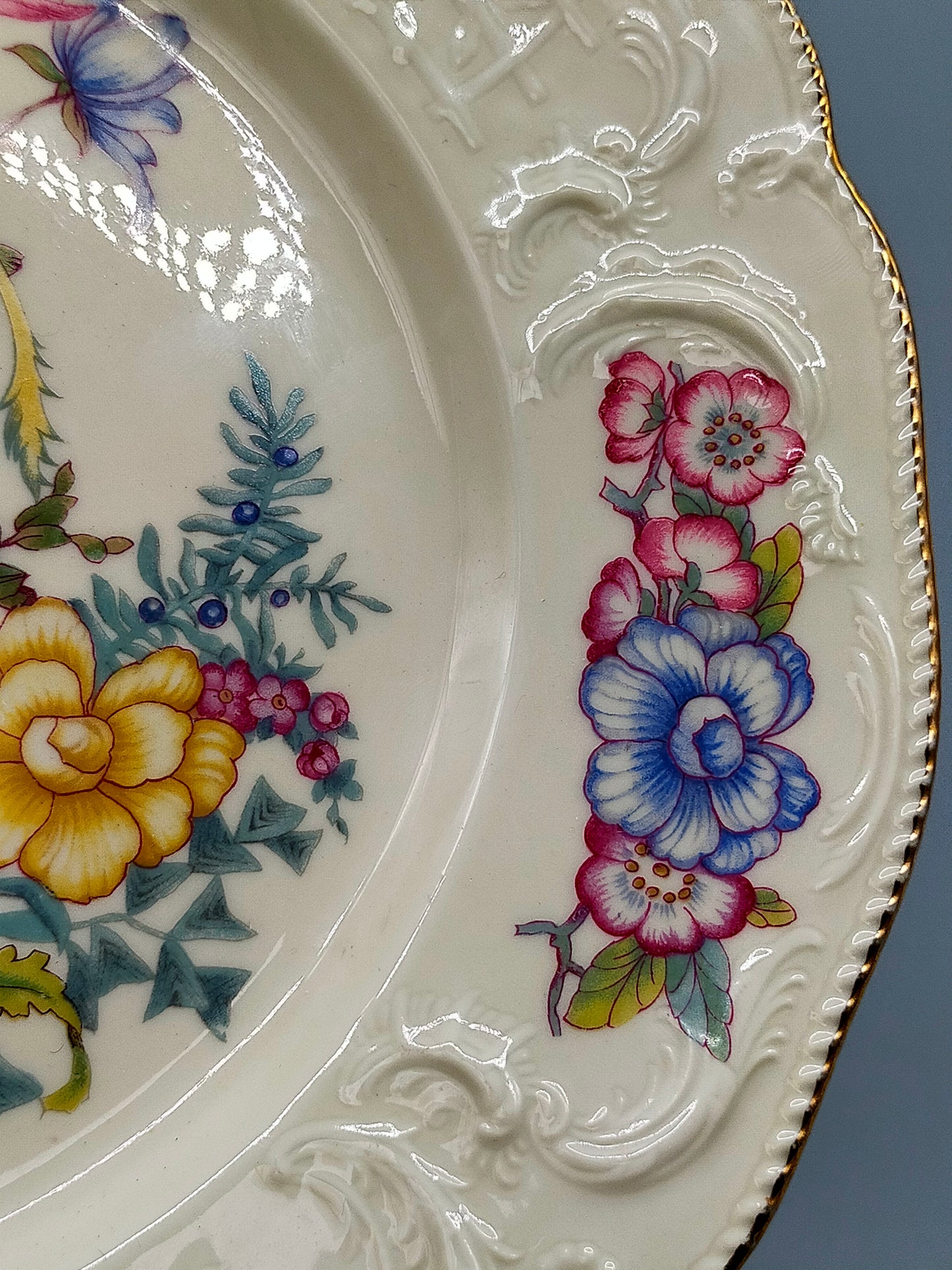 Edler Rosenthal Sanssouci Porzellan WandTeller Elegantes Vogel- und Blumendekor