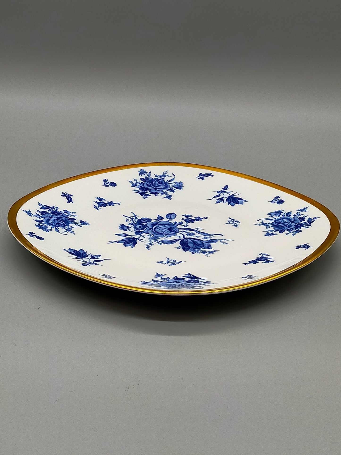 PMR Bavaria Jaeger & Co Servierteller Blauer Rosendekor & Goldrand