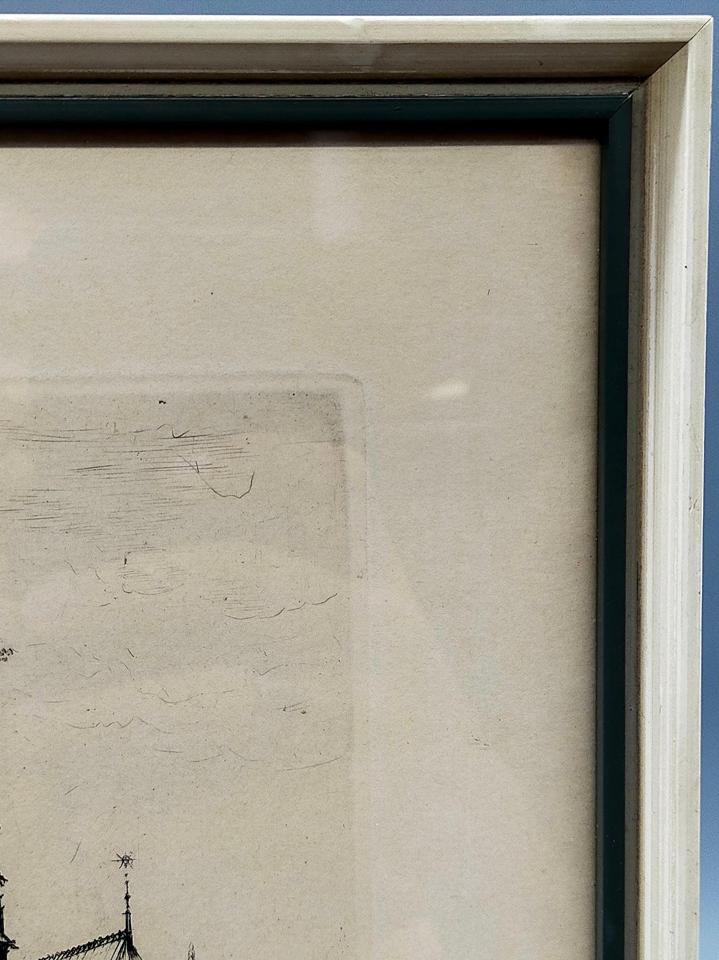Französische Schule (XX) Blick auf Notre-Dame Radierung