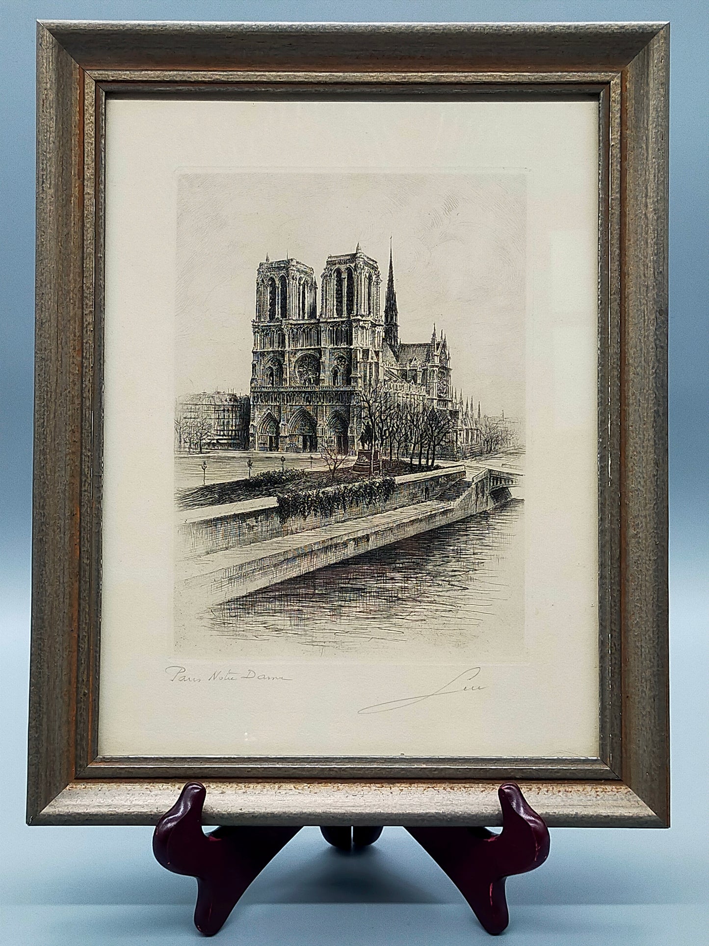 Französische Schule (XX) Paris Notre Dame Filigrane Radierung