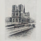 Französische Schule (XX) Paris Notre Dame Filigrane Radierung