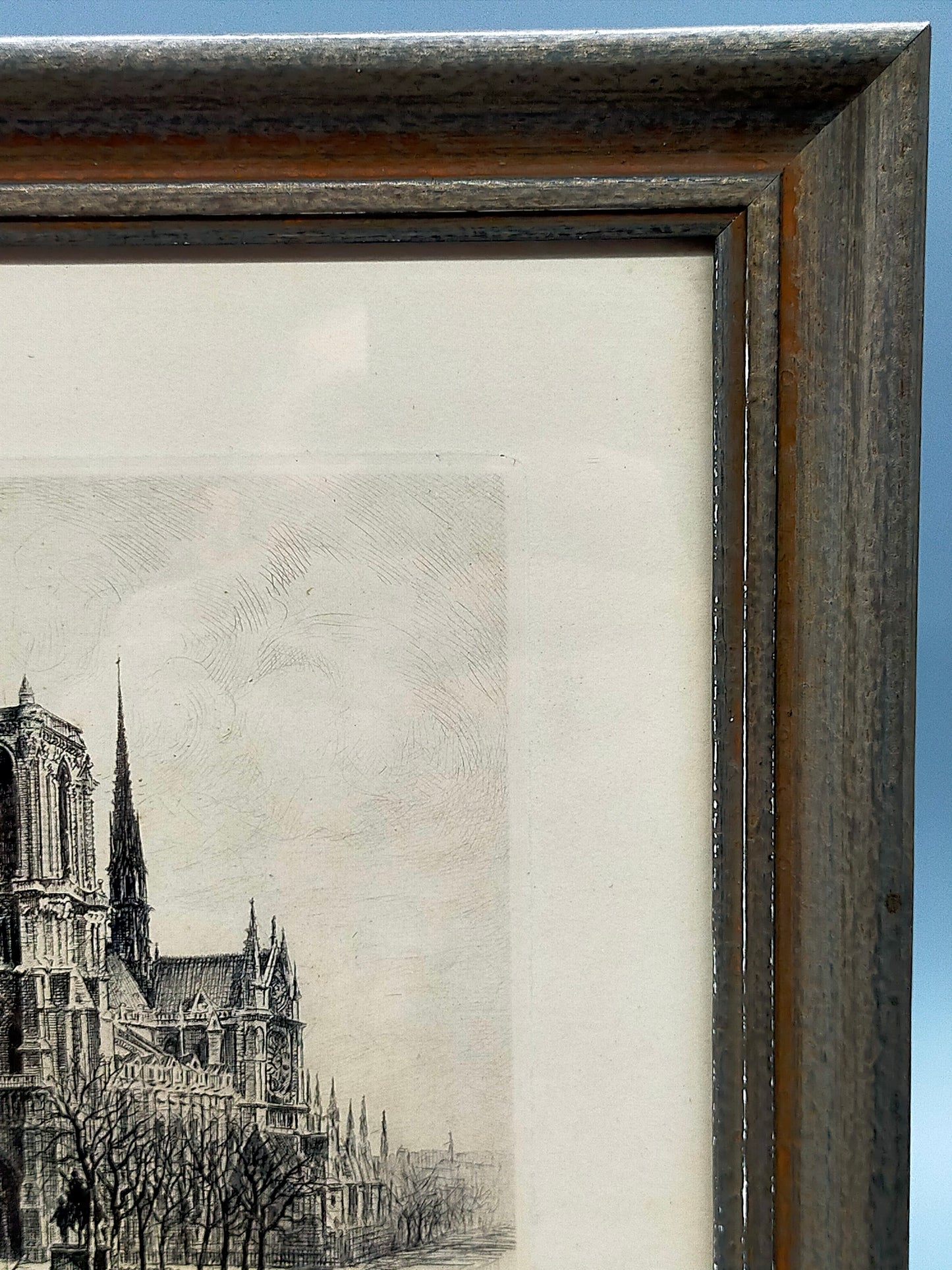 Französische Schule (XX) Paris Notre Dame Filigrane Radierung