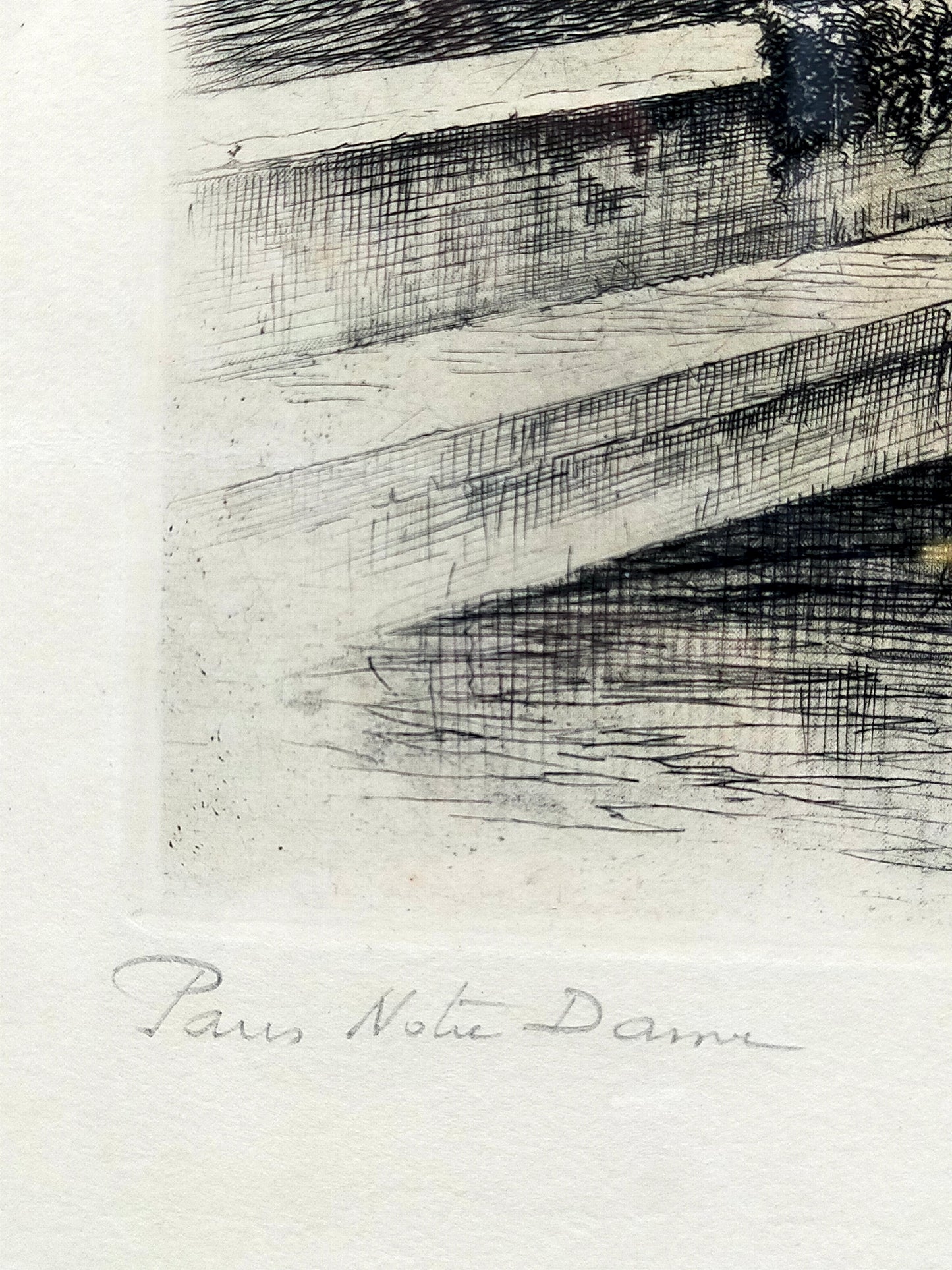 Französische Schule (XX) Paris Notre Dame Filigrane Radierung