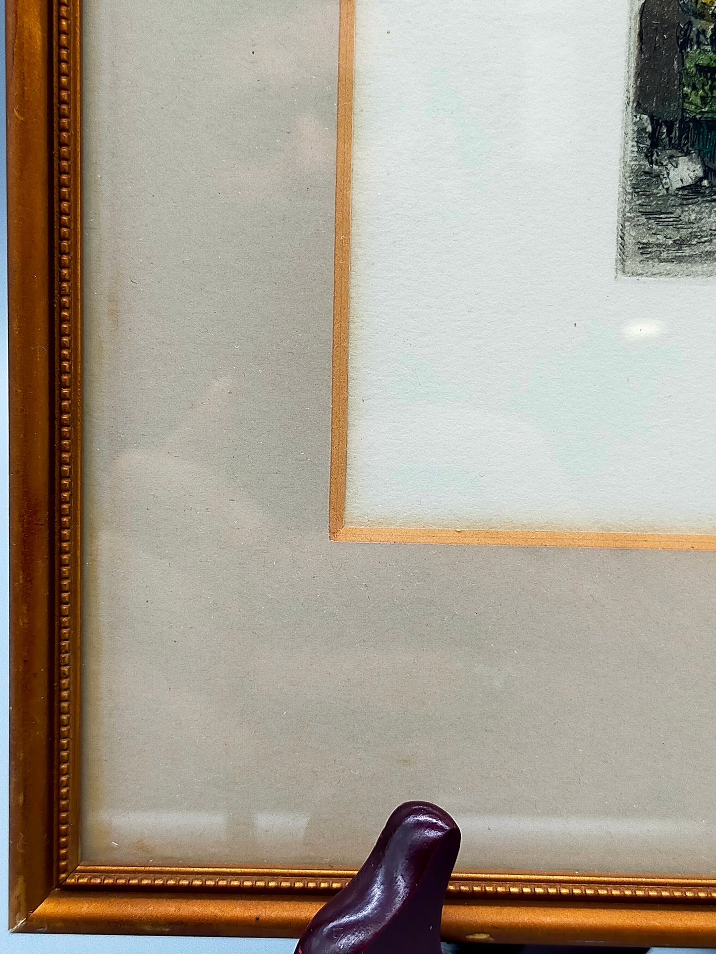 Robert Kasimir Wiener Staatsoper mit Blumenmarkt Radierung