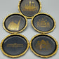 Wien Souvenir Teller Set Goldene Stadtmotive auf Schwarz