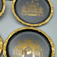Wien Souvenir Teller Set Goldene Stadtmotive auf Schwarz