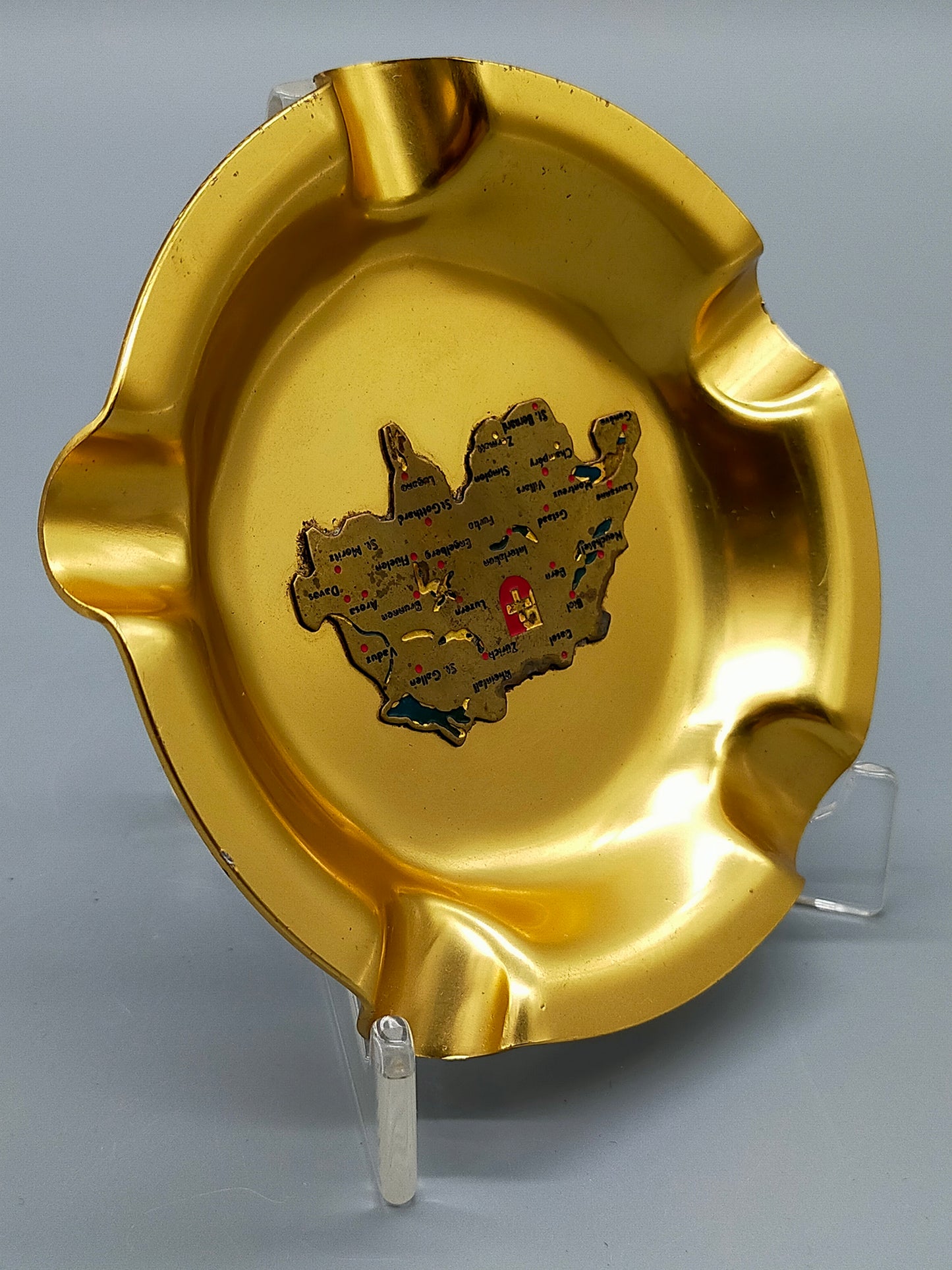 Vintage SIGG Schweiz Aschenbecher mit Relief-Landkarte