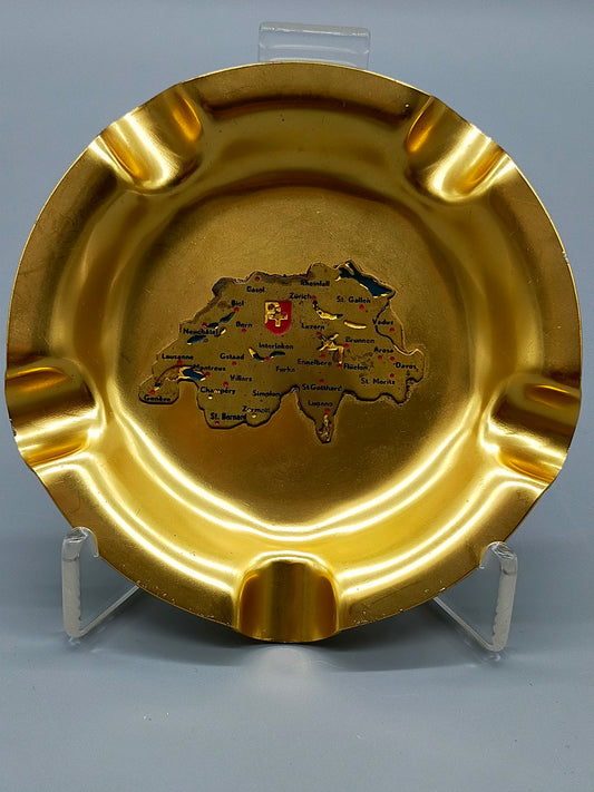 Vintage SIGG Schweiz Aschenbecher mit Relief-Landkarte