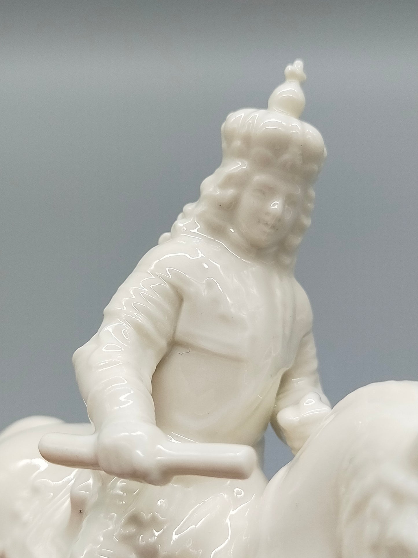 Nymphenburg Jan Wellem Reiterfigur Weißes Porzellan Kunstwerk