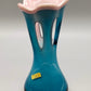 Exklusive Baron Glas Vase Elegantes Vintage Design in Blau & Rosa
