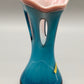 Exklusive Baron Glas Vase Elegantes Vintage Design in Blau & Rosa