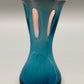 Exklusive Baron Glas Vase Elegantes Vintage Design in Blau & Rosa