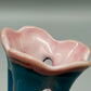 Exklusive Baron Glas Vase Elegantes Vintage Design in Blau & Rosa