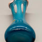 Exklusive Baron Glas Vase Elegantes Vintage Design in Blau & Rosa