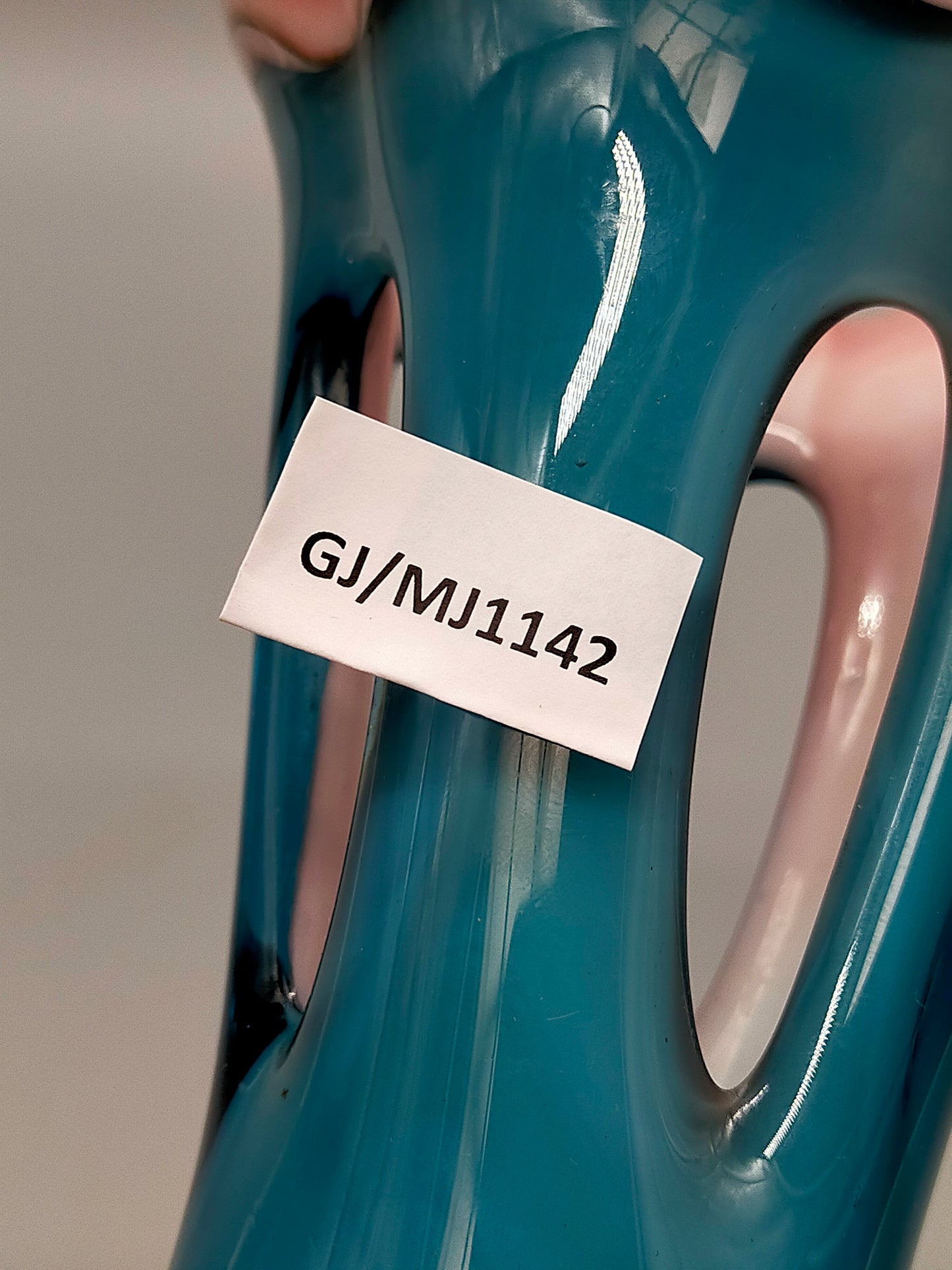 Exklusive Baron Glas Vase Elegantes Vintage Design in Blau & Rosa