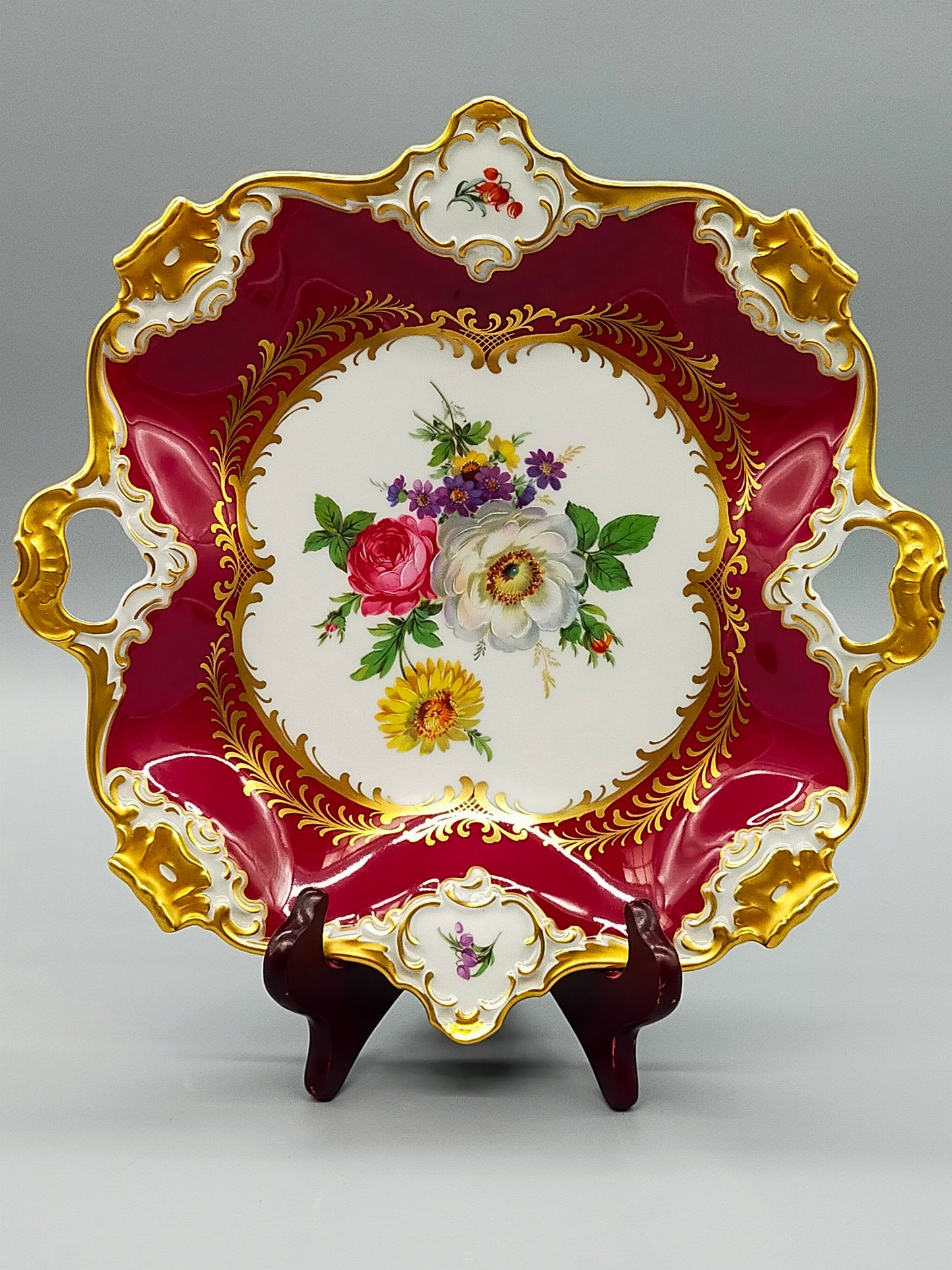 Edle Kaiser Porzellan Comtesse Prunkschale Barock Stil mit Gold