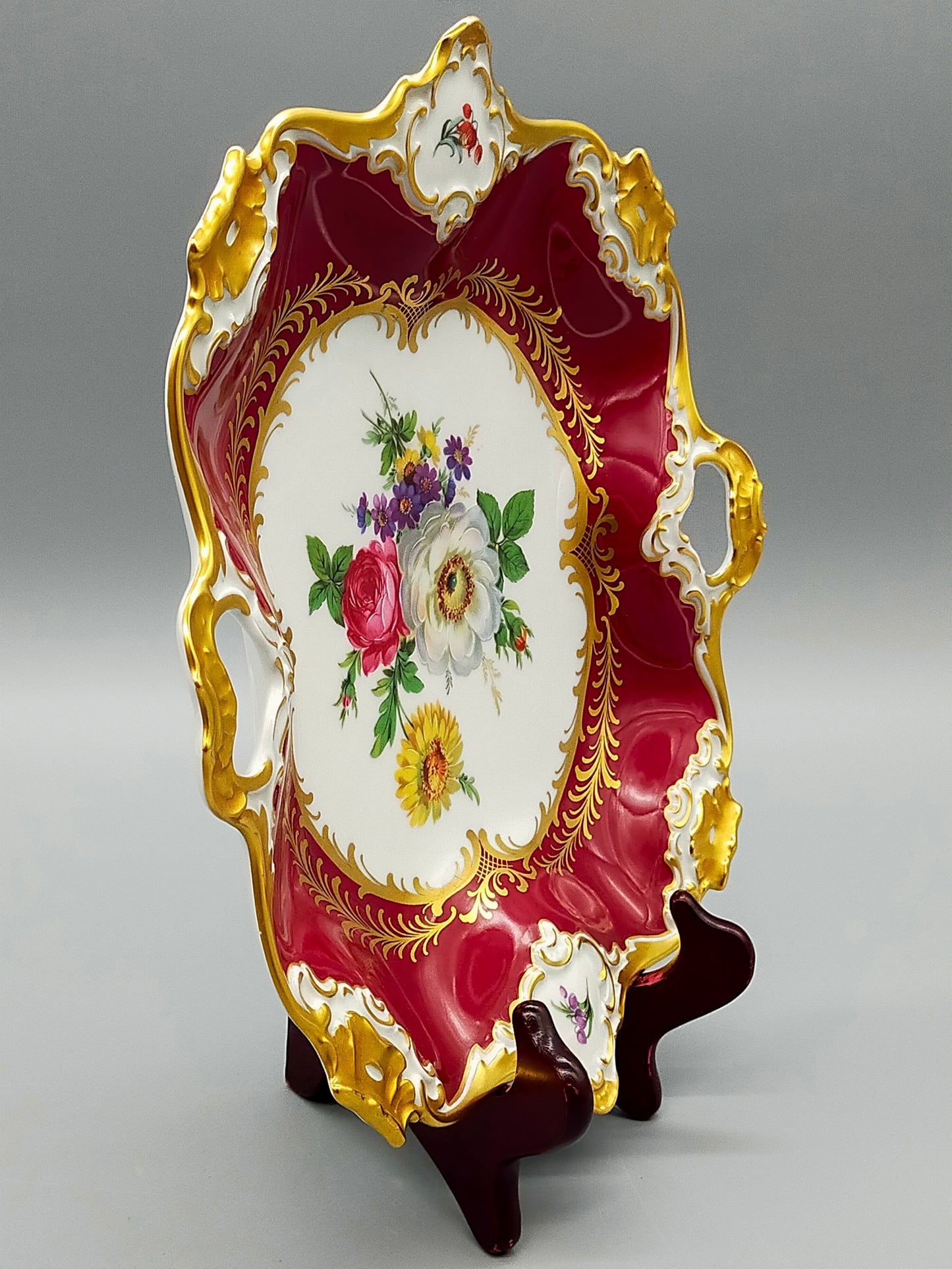 Edle Kaiser Porzellan Comtesse Prunkschale Barock Stil mit Gold
