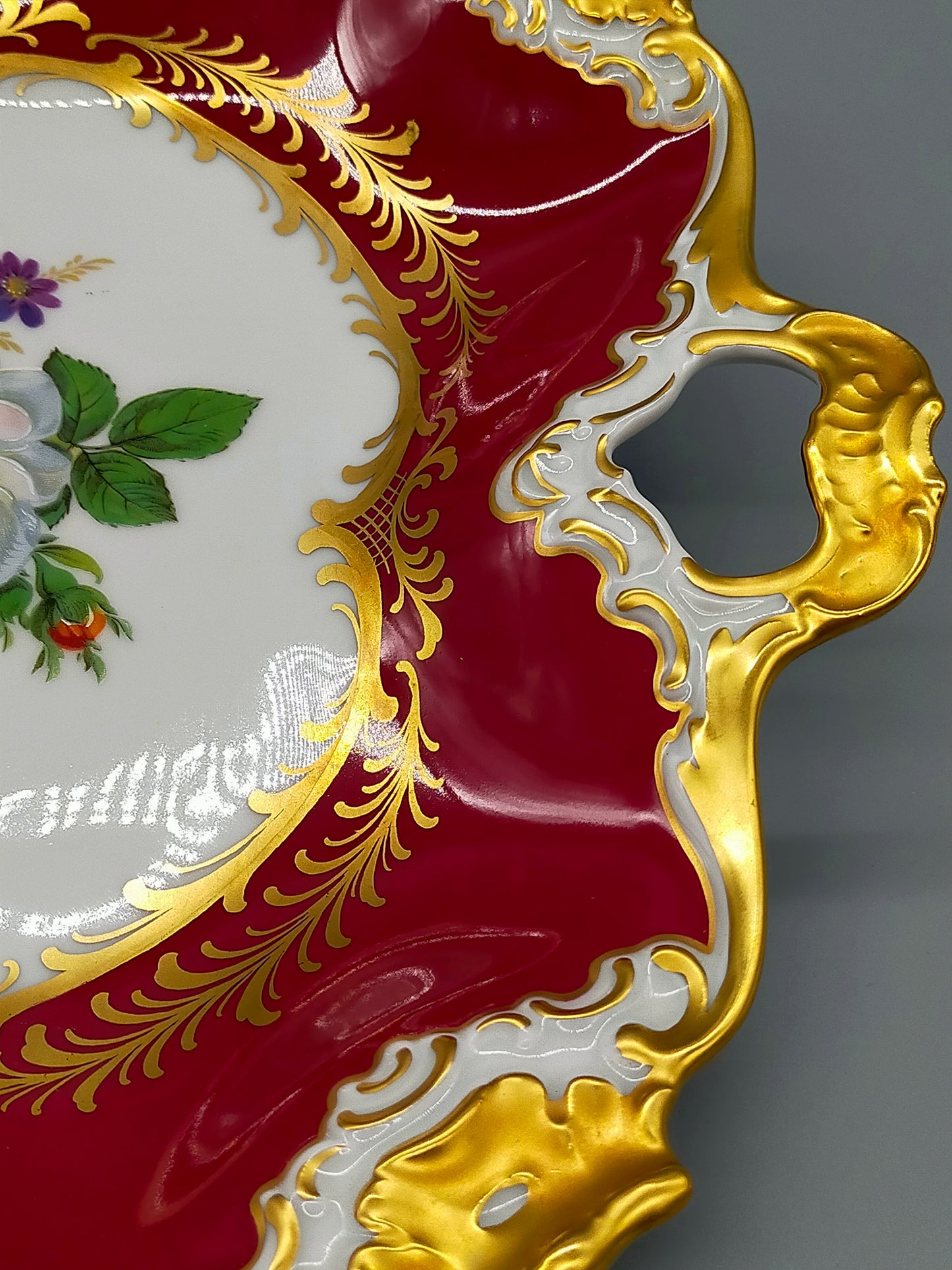 Edle Kaiser Porzellan Comtesse Prunkschale Barock Stil mit Gold