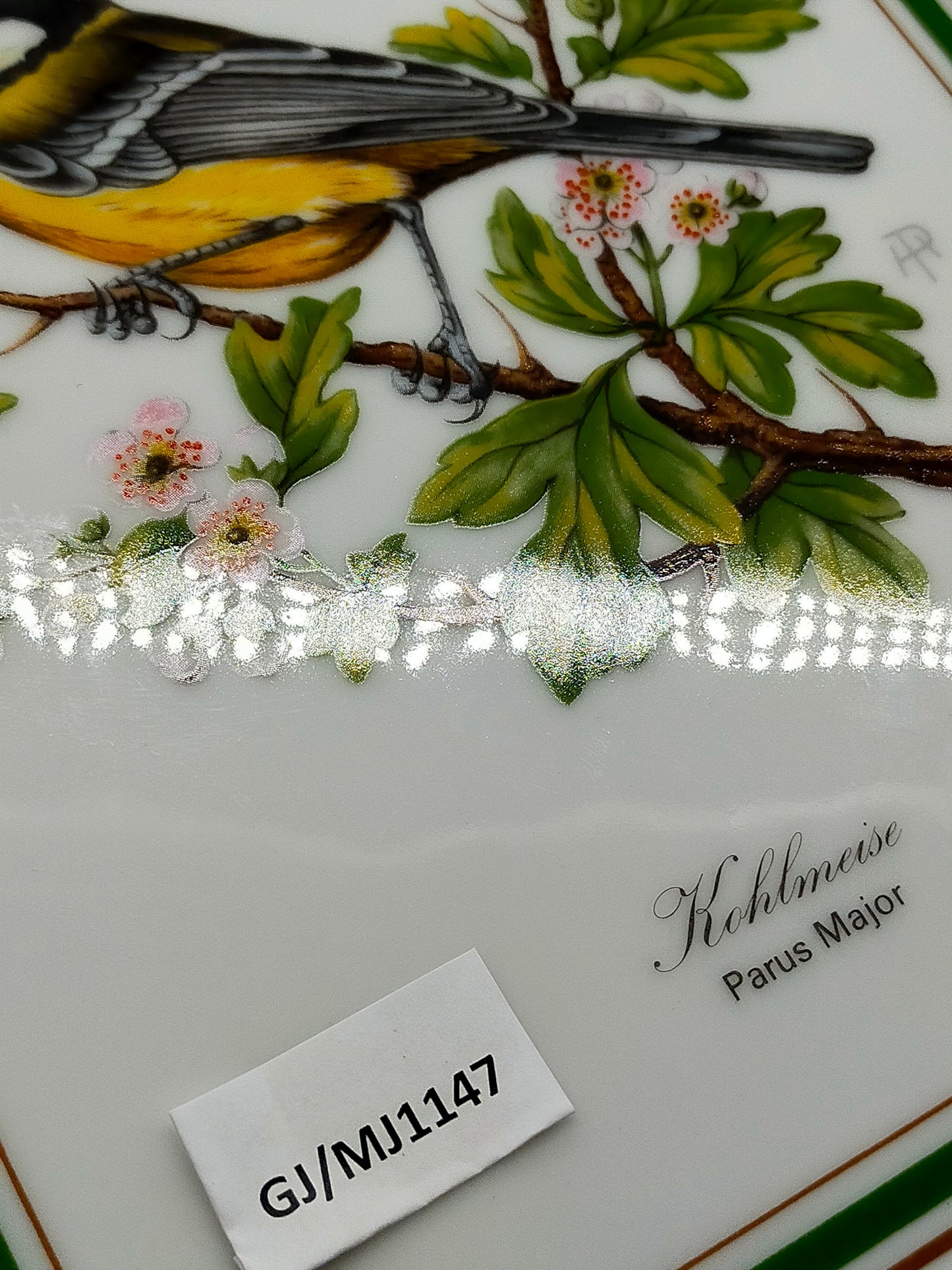 Königl. pr. Tettau Porzellanbild Kohlmeise  Limitierte Edition
