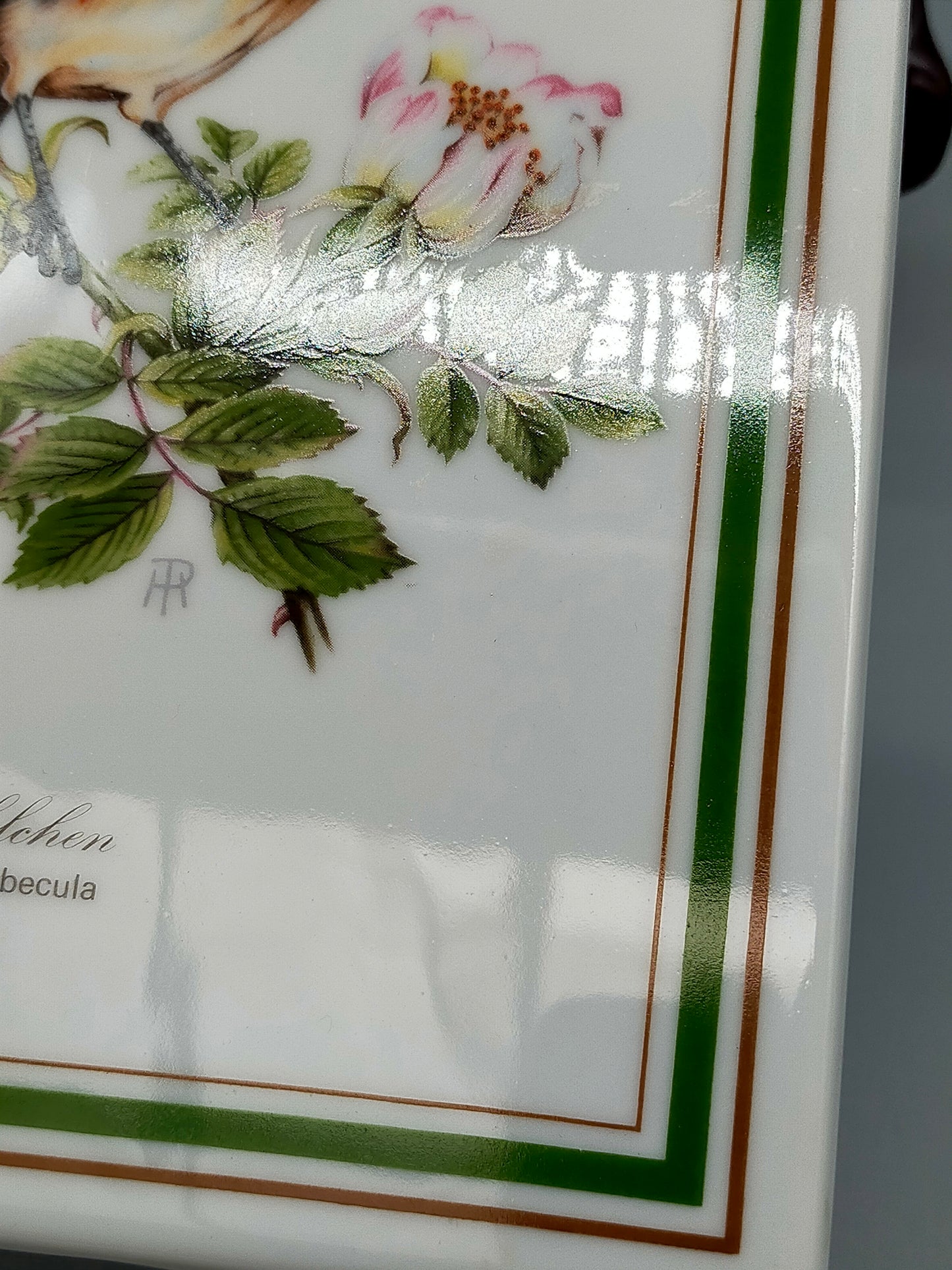 Königlich Tettau Porzellanbild Rotkehlchen Limitierte Wandplatte