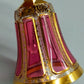 Edle Böhmische Kristall Tisch Glocke Rubinrot mit Golddekor