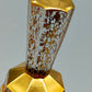 Edle Böhmische Kristall Tisch Glocke Rubinrot mit Golddekor
