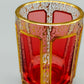 Böhmisches Prunkglas in Rubinrot Edles Kristallglas mit Golddekor