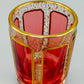 Böhmisches Prunkglas in Rubinrot Edles Kristallglas mit Golddekor