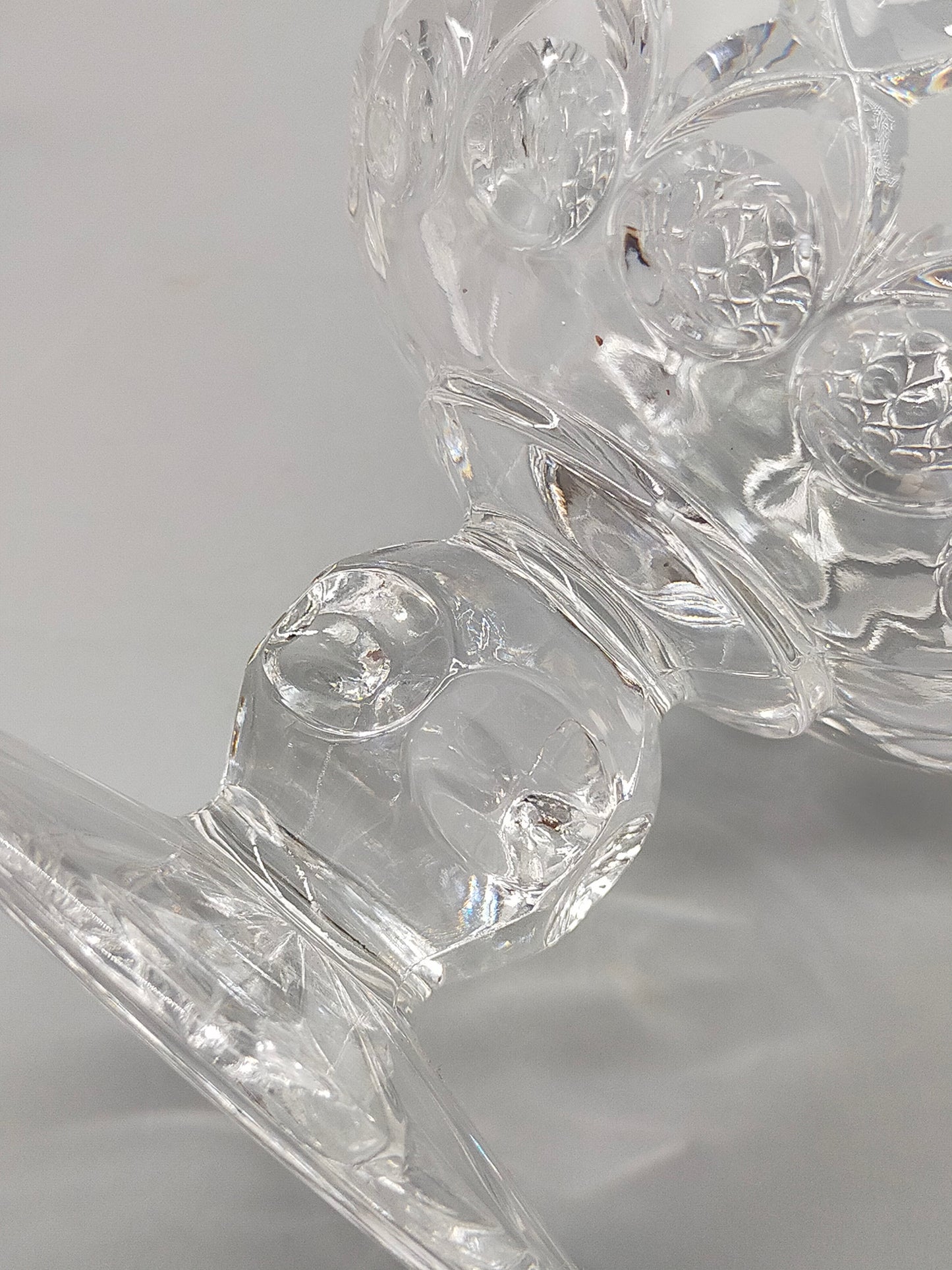 Antiker Tiffin King's Crown Glaspokal mit Deckel Vintage Bonboniere