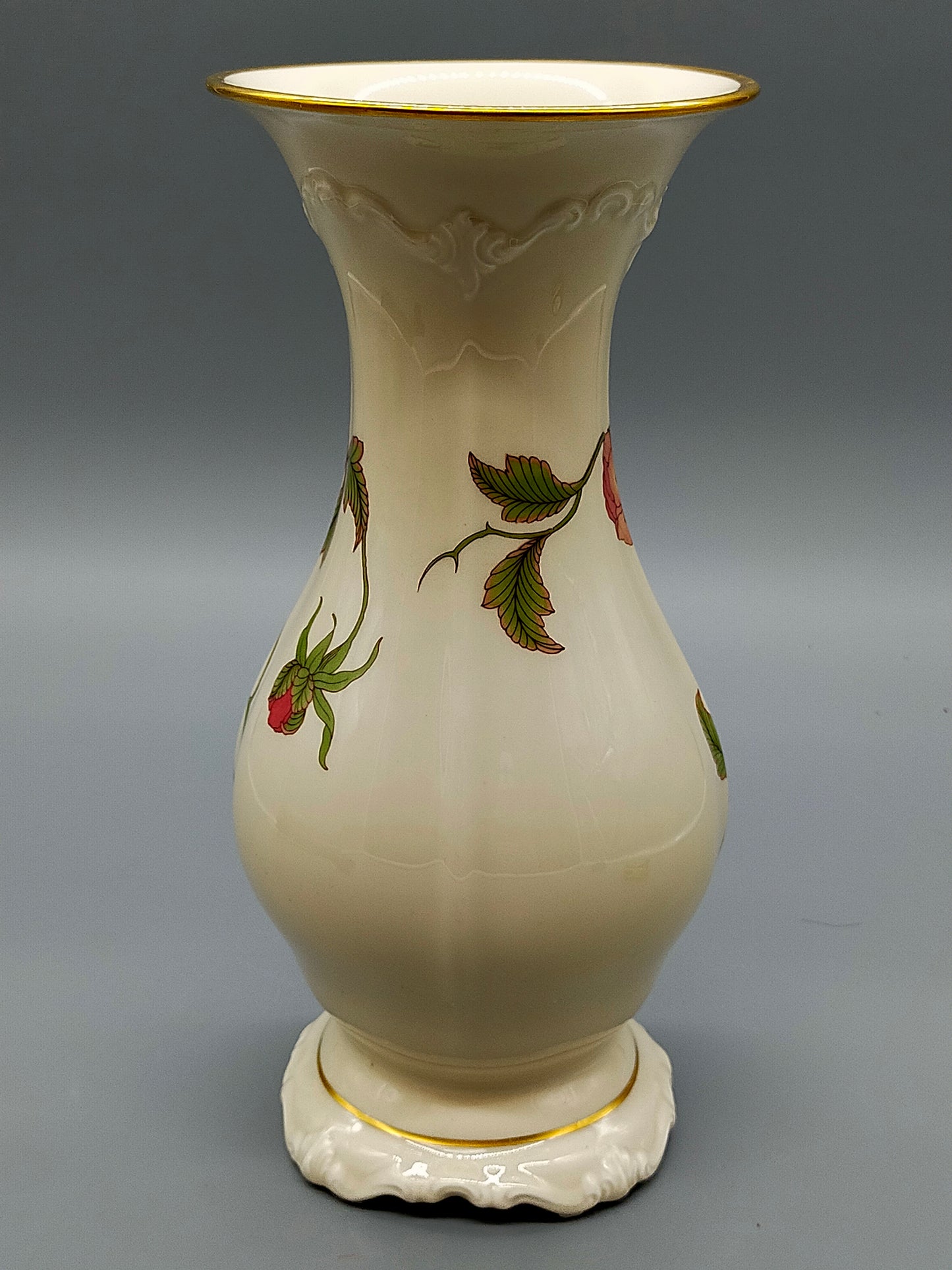 Edle Rosenthal Pompadour Porzellan Vase Rigoletto Rosendekor