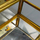 Antike Glas Schatulle mit Vogel Motiv Messing Schmuckkästchen