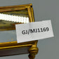 Antike Glas Schatulle mit Vogel Motiv Messing Schmuckkästchen